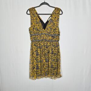 Isabel Marant Etoile Balzan Yellow Printed Silk Georgette Dress Size 42
